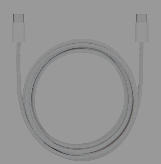 2 meter lång tyg flätad USB-C kabel